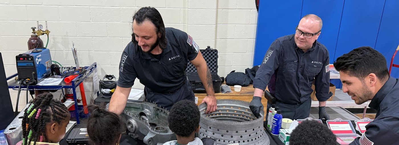 Delta Technicians share information with students